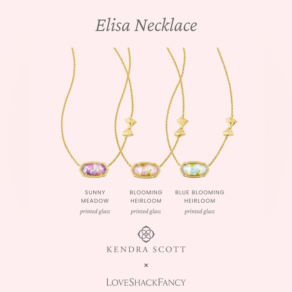 LOVESHACKFANCY x KENDRA SCOTT Blooming Heirbloom Printed Glass Elisa Necklace